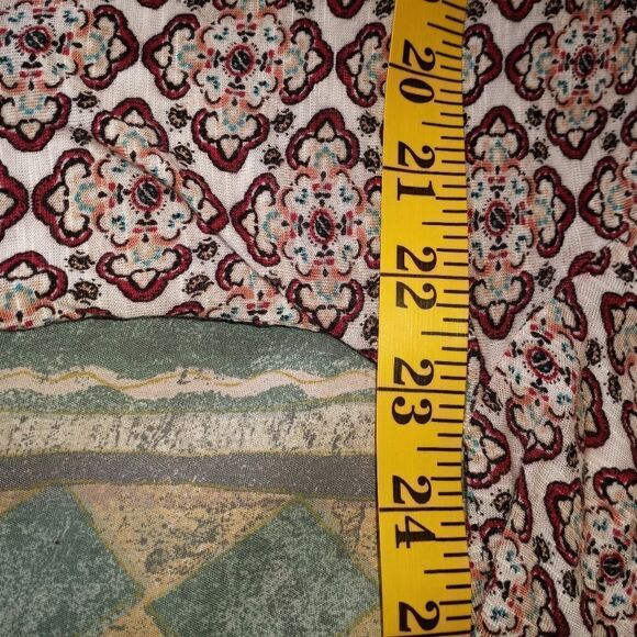 Aeropostale XL White Multicolored Longsleeves 100% Rayon Peasant Women's Top - Picture 6 of 10